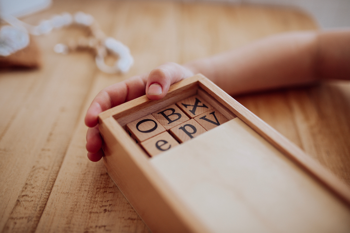 Natureich - Alphabet Blocks - mattoncini in legno per imparare a leggere per bambini dai 3 anni