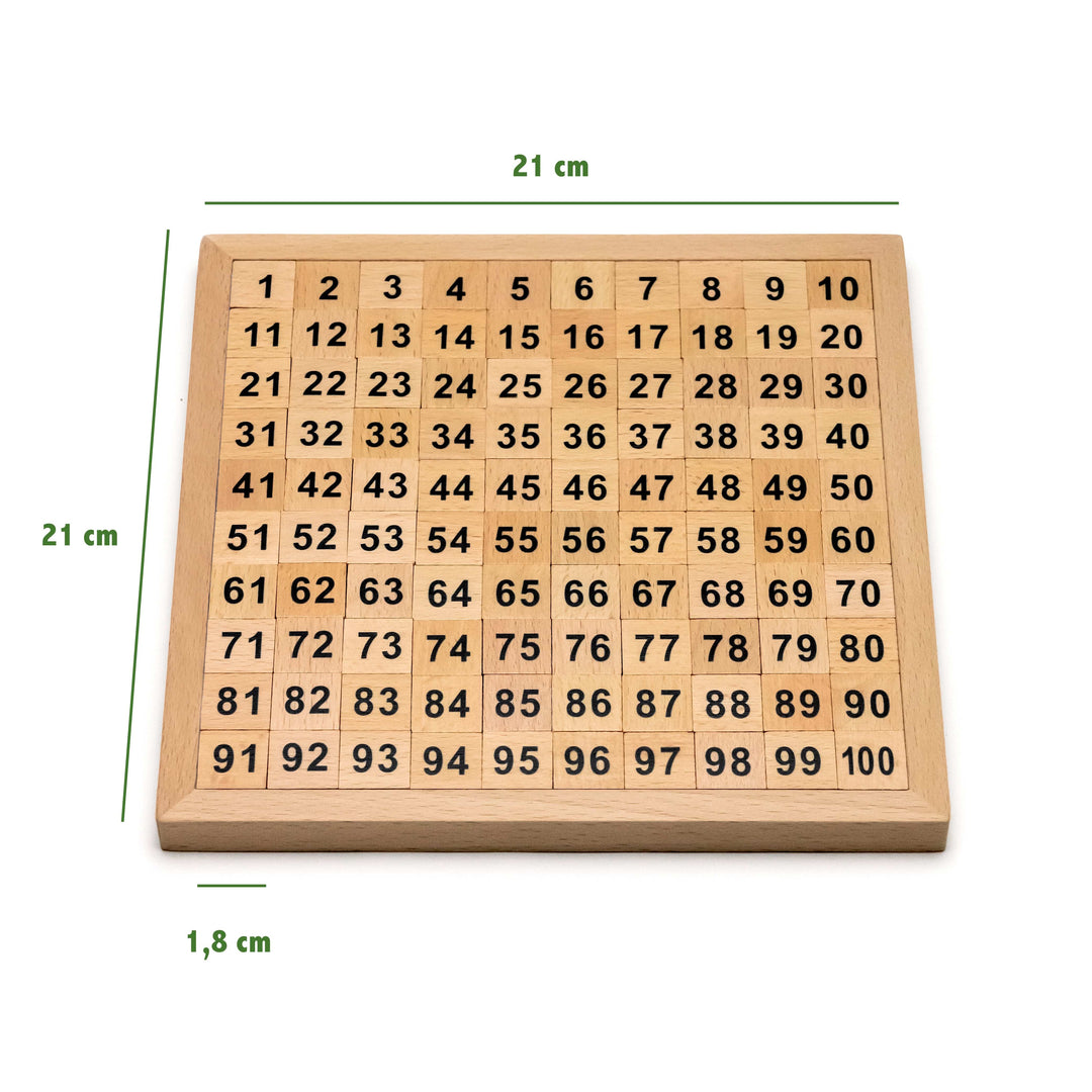 Montessori Mathematik Puzzle Spielzeug aus Holz zum Zahlen Lernen mit Zahlenfeldern und Ziffern, Bunt / Natur ab 3 Jahre - Natureich