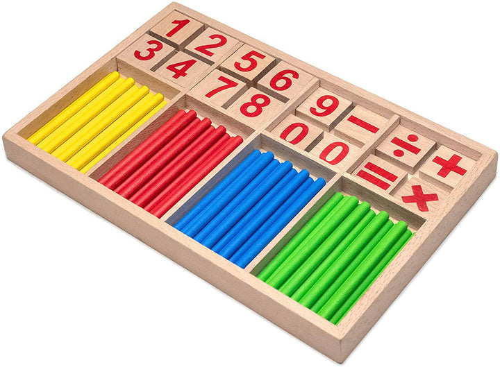 Natureich Montessori Mathe Spielzeug Material aus Holz Einmaleins Spiel zum Zahlen 1x1 Addition Lernen Rechenhilfe für Jungen & Mädchen 1. Klasse - Natureich