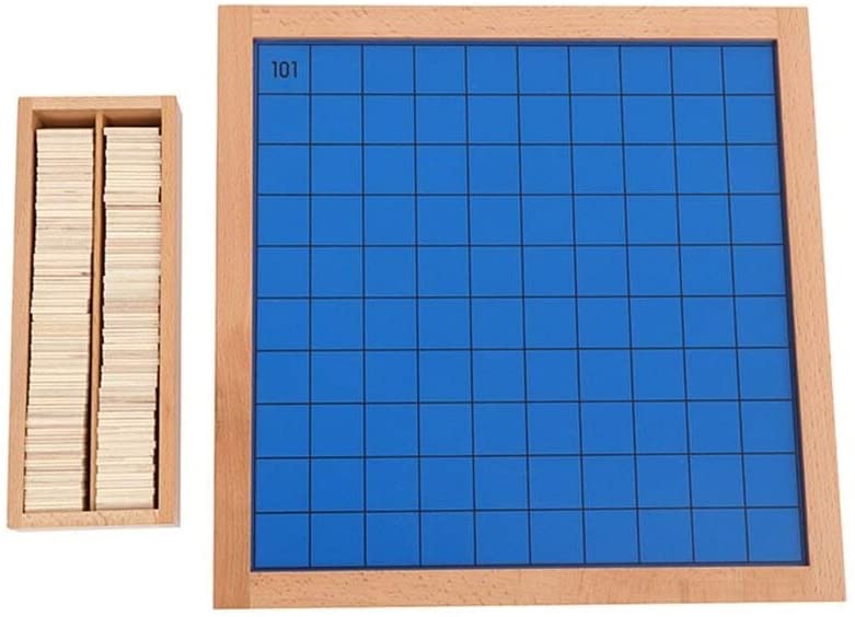 Natureich Montessori Mathematik Zehnertafel / Hundertertafel / Tausendertafel Puzzle Spielzeug aus Holz zum Zahlen Lernen Zahlenfeldern ab 3 Jahre - Natureich