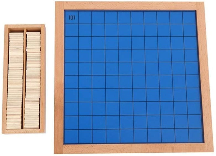 Natureich Montessori Mathematik Zehnertafel / Hundertertafel / Tausendertafel Puzzle Spielzeug aus Holz zum Zahlen Lernen Zahlenfeldern ab 3 Jahre - Natureich
