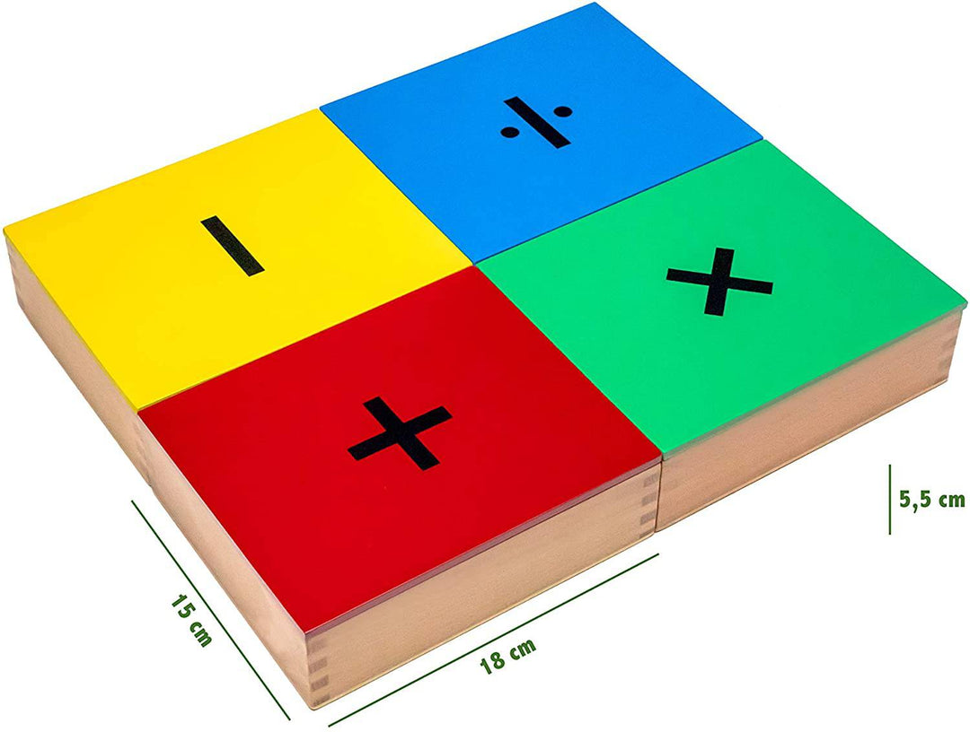 Natureich Multiplikation 1x1 Box Holz zum Multiplizieren lernen Grundschüler / Rechenkarten Rechenaufgaben abfrage Addition, Subtraktion, Division - Natureich